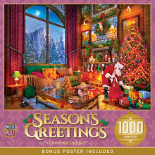 MasterPieces 1000 Teile Puzzle für Erwachsene, Familie oder Jugendliche - Weihnachtslodges - 19,25" x 26,75"