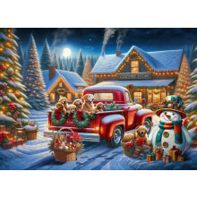 Puzzle de Noël doré 1000 pièces par Vermont Christmas Company - Pièces interconnectées et formes aléatoires