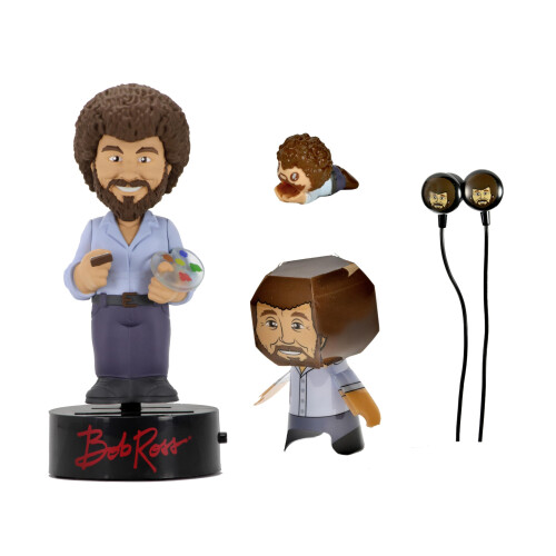 NECA NECA Bob Ross Geschenkset mit Body Knocker, Scaler-Figur und Earbuds