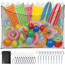 Extra große Aufbewahrungstasche für Poolfloats, 79x47 in, mit 10 Haken & 10 Kabelbindern