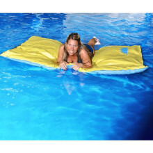 Aqua Select Unsinkbare Molly Brown Schwimmflotte | Gelb/Blau Poolmatte | 72" x 40" Große Matte