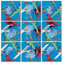 Scramble Squares Vintage Flugzeuge 9-teiliges Rätsel - Ultimatives Gehirnspiel für Kinder & Erwachsene