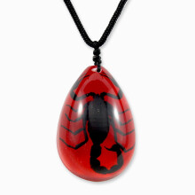 REALBUG Zwarte Schorpioen Ketting, Rood, Klein