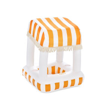 FUNBOY Cabana Streifen Pool Float Getränkebehälter, 24" Inflatable Drink Station mit abnehmbarem Stoffschatten