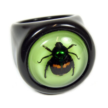 Bague Noire Chanceuse Scarabée Taille 6