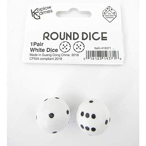Kobold Press Ronde D6: 2Pc Wit/Zwart