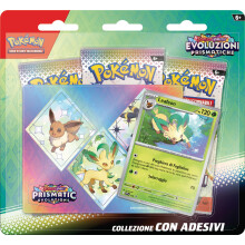 Pokémon TCG: Leafeon Scarlet and Violet Expansion Sticker Collection - Prismatic Evolutions (one Holographic Promo Card and Three Expansion Packs)