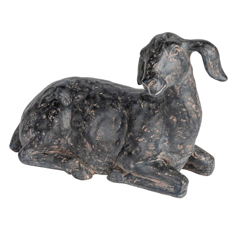 Creative Co-Op Resin Standing Goat Accent Décor with Cast Iron Finish, Black