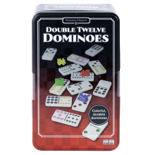 Pressman Premium Classics : Dominos Double Douze | Boîte en métal durable, 10 jeux | 1-4 joueurs, 8 ans et plus