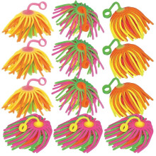 Fun Express Balle Noodle Élastique Neon Yo Yos Cadeaux de Fête pour Enfants 8-12 - 12 Pack Jouets en Gros
