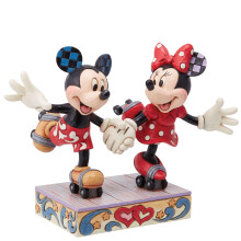 Enesco Disney Traditions by Jim Shore Mickey and Minnie Mouse Roller Skating Figurine, 5.5 Inch, Multicolor