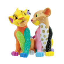 Enesco Disney Britto the Lion King Simba and Nala Heart Tails Figurine, 6 Inch, Multicolor