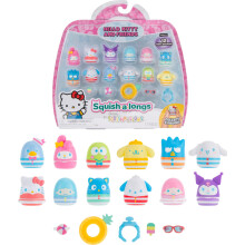 Squish-a-longs Hello Kitty und Freunde Poolparty Mini-Squish + Zubehör 12-Pack