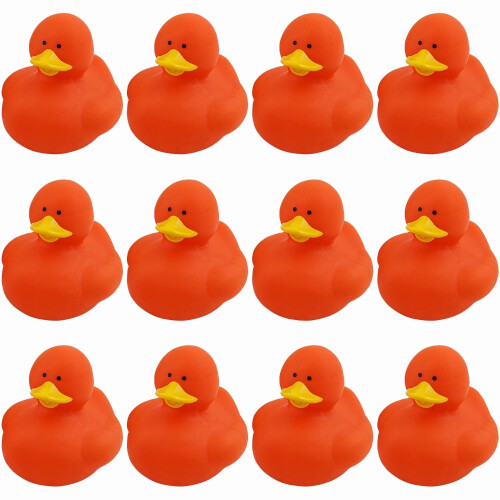 Fun Express Rubber 2" Eendjes - 12 Eendjes (Oranje)