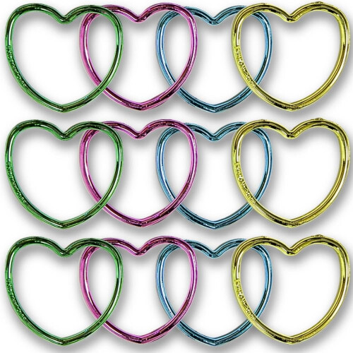 Shiny Plastic Heart Bracelets - Assorted Colors, Child Size, 12 Pcs