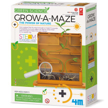 4M: Groene Wetenschap - Grow-A-Maze - DIY Mini Planten Groeilab, Aanpasbaar Doolhof, Observeer Natuur Kracht, STEAM Project, Kids 5+
