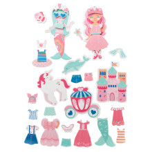 Stephen Joseph, Drijvende Dress-Up Foam Badset 35-Delige Speelgoedset, Meisje/Siren