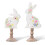 Glitzhome Glitzhome Ensemble de 2 Panneaux de Pâques Peints à la Main Décor de Table Lapin en Bois 1