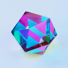 CMY Cubes The Motus (50mm) - Cyaan, Magenta & Geel Polyhedron - Onderwijs