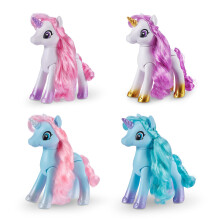 Sparkle Girlz Einhorn 4er Set mit Wunderschönem Haar von ZURU Bewegliche Beine Buntes Einhornspielzeug für Mädchen