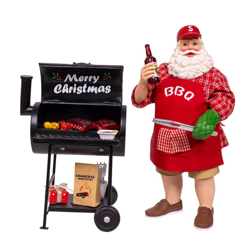 Kurt Adler Père Noël de 10,75" avec Barbecue