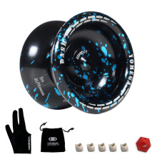 Yomega Dash Yoyo - Pro Aluminum Metal Unresponsive Yoyo with C Size Ball Bearing for Advanced yo yo Tricks+Extra 5 Strings+Glove+Bag+Die & 3 Month War