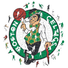 Iconic Puzzles - Boston Celtics, Logo, Puzzle di Legno Ufficialmente Licenziato NBA, 100% Sostenibile, 150 Pz