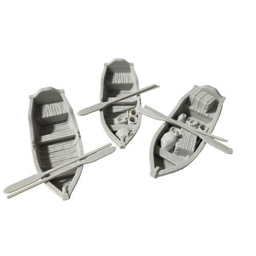 Bateau Ancrabourg - Ensemble de 3 Bateaux Miniatures avec Rames pour Figurines 28mm