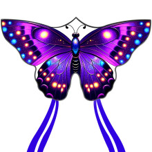 Mint's Colorful Life Butterfly Kite for Kids & Adults, Easy to Fly Kites for Beach, Large Single Line Kites with Long Tail & 300ft Kite String (Purple