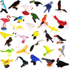 30 Stück Realistische Vogel Tierfiguren Mini Vogelfiguren Modell Kuchen Topper Kunststoff Vögel Toucan Strauß Eule Flamingo Papagei
