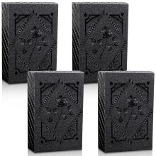 4er Pack schwarze Spielkarten, wasserdichte Spielkarten, 4 Decks aus Kunststoff, coole Folien-Pokerkarten Standardindex Set für Strand