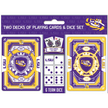 Masterpieces LSU Tigers 2-Pack Spielkarten & Würfel Set - Offiziell lizenziert, Pokergröße - Erwachsene