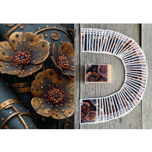 INDUSTRIELLE FLORAL MECHANICA Spielkarten Pokerdeck ~ Metallische Blumen, Zahnräder, Rohre im Steampunk-Stil
