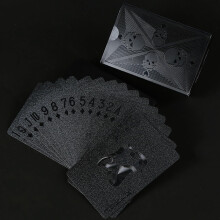 Wasserdichte Spielkarten, Plastik Spielkarten, Standardgröße Schwarze coole Spielkarten für Erwachsene, Premium Poker Kartenset