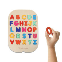 Hoofdletters Puzzel voor Kinderen, Sensory Bin Insert voor Sensory Tafels, Siliconen Letters, Houten Motorisch Leer speelgoed