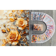 FLONZGIFT Gouden Rozen Collectie Speelkaarten Poker Deck ~ Luxe Rozen in Geel, Roze en Crème