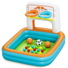 Bestway: Kick 'N Swish - 3-in-1 Multi-Use Ball Pit, 47x 42x33, Inflatable Sports Activitiy Center, Basketball-Soccer-Ball Pit, Indoor-Outdoor Kids 2+