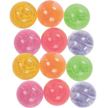 Assortiment de Balles Rebondissantes Confettis Néon - 12 Pc.