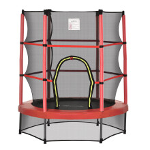 Outsunny Trampoline 5FT pour Enfants, 55" Mini Trampoline Intérieur Extérieur avec Filet de Sécurité