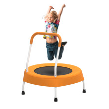 Trampoline KEIKI 28" pour Enfants, Mini Trampoline Intérieur avec Poignée, Design Sûr pour 1-4 Ans, Orange