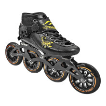 Professional Carbon Fiber Speed Skates Adult Men's and Women's Skates 4-Wheels Single-Row Speed Inline Skates Shoes Black Inline Skate Shoes (Black, U