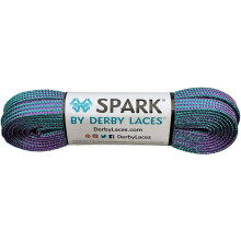 Derby Laces Spark Purple and Teal Stripe Shoelace, for Shoes, Skates, Boots, Roller Skating, Roller Derby, Hockey and Ice Skates (72 Inch / 183 cm)
