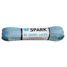 Derby Laces Sky Blue Spark Shoelace for Shoes, Skates, Boots, Roller Derby, Hockey and Ice Skates (96 Inch / 244 cm)