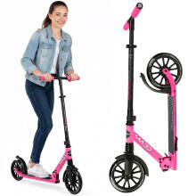 Vouw Kick Scooter met Vering voor Volwassenen en Tieners - Verstelbaar Stuur - Grote 200mm Wielen