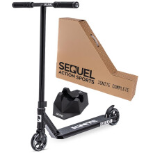 Sequel Ignite Pro Scooter, Pro Stunt Scooter Komplett für Kinder 8+, Anfänger Skatepark BMX Scooter (Schwarz/Weiß)