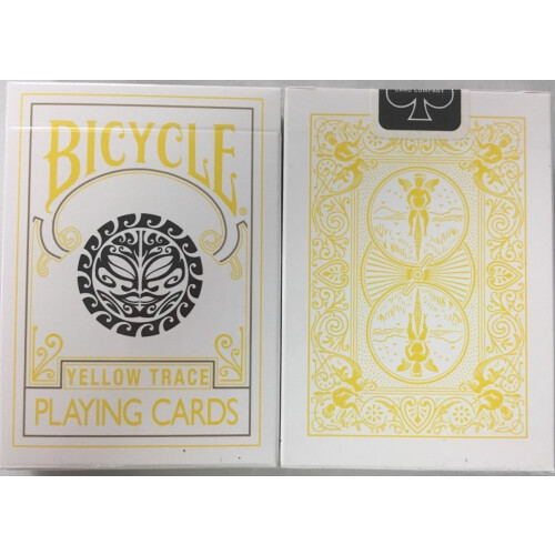 Cartes à Jouer Bicycle Jaune Trace Design Soleil Lune