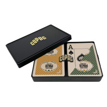 Copag Vintage WSOP 100% Plastik Spielkarten - Pokergröße Jumbo Index Grün/Gold Doppeldeck Set