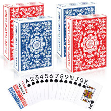 Metsyth Spielkarten 4er Set, Wasserdichte Plastikkarten, 4 Pokergröße Karten, Jumbo Großdruck Spielkarten