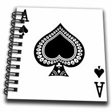 3dRose db_76552_3 Spielkarte Pik-Ass - Geschenke für Kartenspieler - Mini-Notizbuch 4 x 4 Zoll