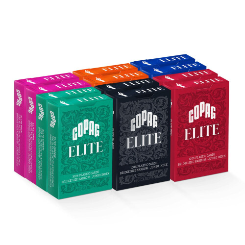 Copag Elite 100% Kunststoff Spielkarten - Bridge Größe (Schmal) Jumbo Index 12er Pack